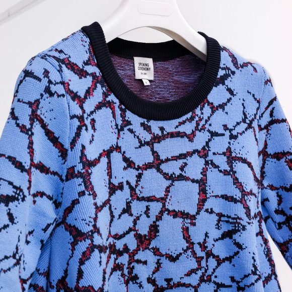 Opening Ceremony Blue Knit Handkerchief Hem Sweater - Picture 3 of 10